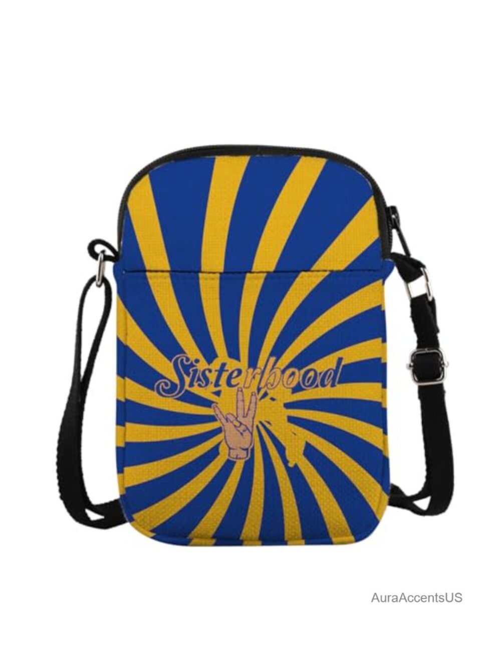 Canvas Crossbody Bag Sorority Sister Gift Adjustable Strap 3 Pockets